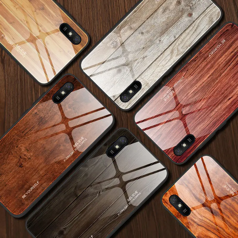 RedMi 9A Case Smooth Mirror soft Silicone frame Tempered glass shockproof protection Case For RedMi 9A Wood pattern Phone Case
RedMi 9A Case Smooth Mirror soft Silicone frame Tempered glass shockproof protection Case For RedMi 9A Wood pattern Phone Case