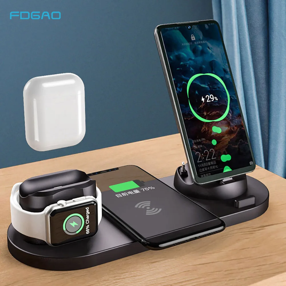 FDGAO 6 in 1 Charging Stand 10W Wireless Charger Dock Station For Apple Watch 8 7 6 SE 5 4 AirPods 3 Pro iPhone 14 13 12 11 X 8
FDGAO 6 in 1 Charging Stand 10W Wireless Charger Dock Station For Apple Watch 8 7 6 SE 5 4 AirPods 3 Pro iPhone 14 13 12 11 X 8