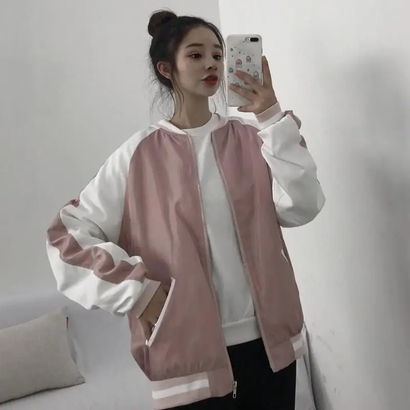 Women's jacket Japan-style stripe coats female 2021 new spring autumn wild stitching fashion loose thin student baseball uniform
Women's jacket Japan-style stripe coats female 2021 new spring autumn wild stitching fashion loose thin student baseball uniform
