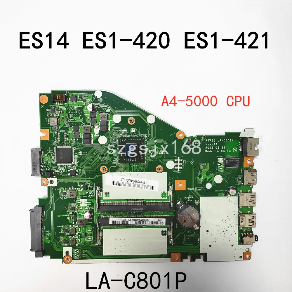 LA-C801P placa-mãe, para acer aspire ES14 ES1-420 ES1-421 placa-mãe do portátil, nbg1f11004 (com A4-5000 cpu) teste ok 
LA-C801P placa-mãe, para acer aspire ES14 ES1-420 ES1-421 placa-mãe do portátil, nbg1f11004 (com A4-5000 cpu) teste ok