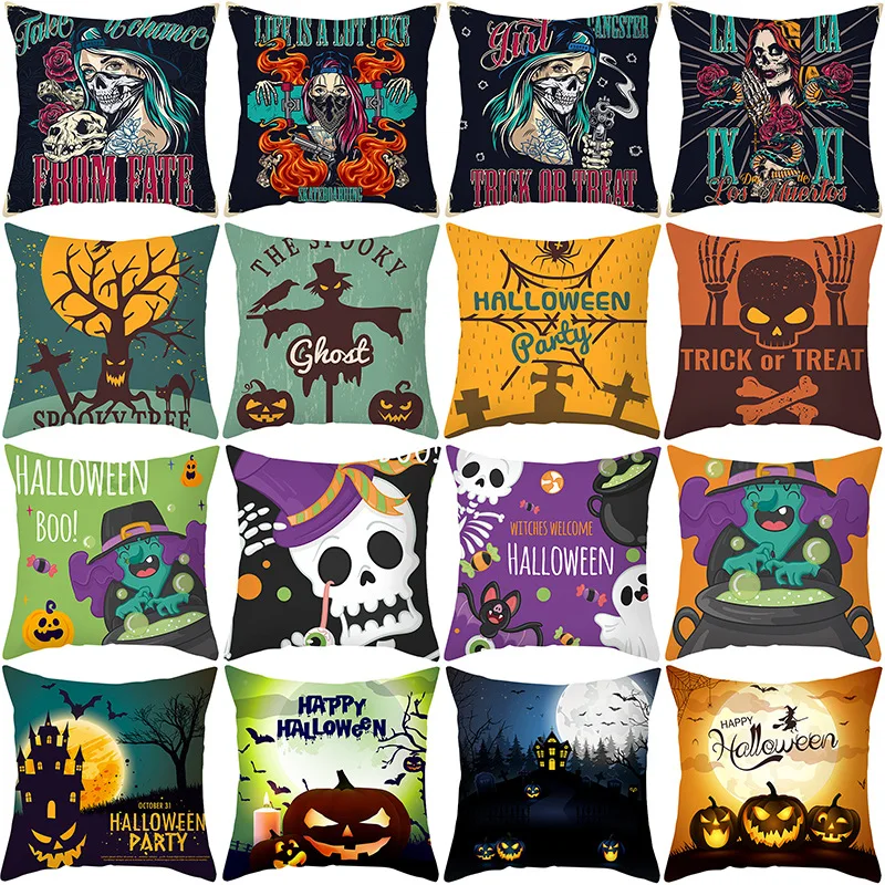 

Liviorap Pumpkin Bat Cushion Cover Halloween Decoration Supplies Scary Horror Party Pumpkin Witch Ghost Decorative Pillowcase