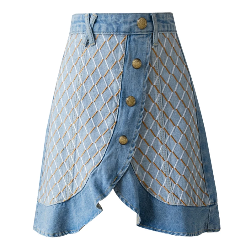 Jeans Skirt Women With Pocket Lingge Embroidery Ruffle Mermaid Denim Clothes 2021 Summer Trend Luxury Designer Korean Fashion
Jeans Skirt Women With Pocket Lingge Embroidery Ruffle Mermaid Denim Clothes 2021 Summer Trend Luxury Designer Korean Fashion