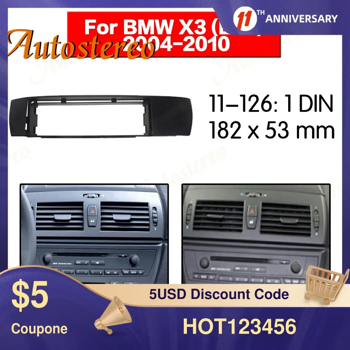 Автомобильный радиоприемник Fascia ДЛЯ BMW X3 (E83) 1DIN 2004-2010, стереопластина, рамка, панель, комплект для крепления приборной панели, адаптер, облицо...
Автомобильный радиоприемник Fascia ДЛЯ BMW X3 (E83) 1DIN 2004-2010, стереопластина, рамка, панель, комплект для крепления приборной панели, адаптер, облицо...
