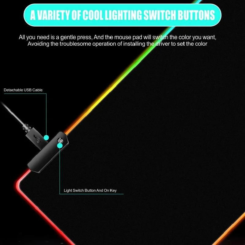 Large Size Colorful Luminous Rgb Gaming Mouse Pad Anti-slip Rubber Base Computer Keyboard Mouse Pad Anti-slip Ip For Computer Pc
Large Size Colorful Luminous Rgb Gaming Mouse Pad Anti-slip Rubber Base Computer Keyboard Mouse Pad Anti-slip Ip For Computer Pc