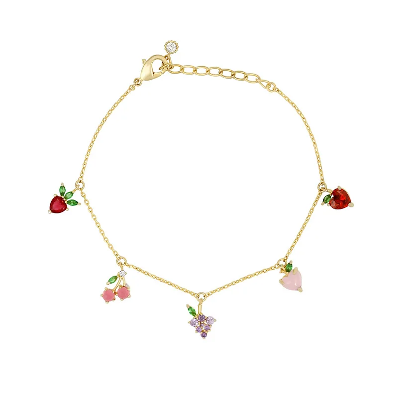 Europe and America Cross Border Ornament INS Heat-Color Zircon Cherry Peach Torrid Zone Fruit Bracelets Hand Jewelry Women's
Europe and America Cross Border Ornament INS Heat-Color Zircon Cherry Peach Torrid Zone Fruit Bracelets Hand Jewelry Women's