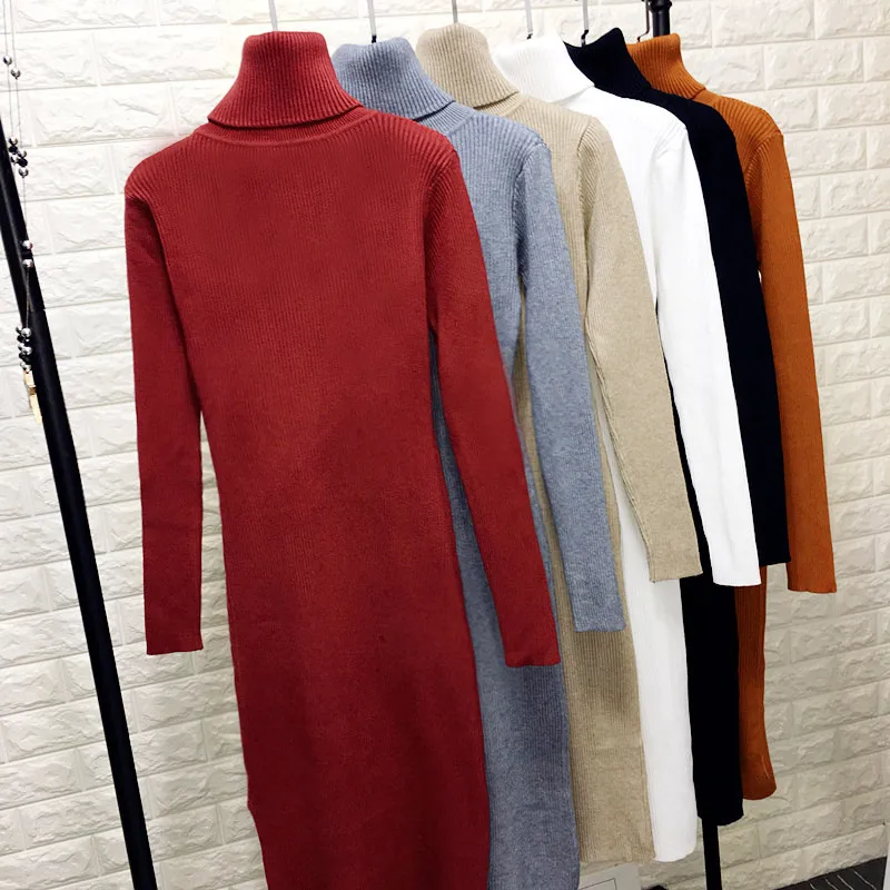 Thick Turtleneck Tight Knit Sweater Women 2020 Autumn Winter Long Sleeve Office Lady Streetwear Sheath Pullover Sweater Dress
Thick Turtleneck Tight Knit Sweater Women 2020 Autumn Winter Long Sleeve Office Lady Streetwear Sheath Pullover Sweater Dress
