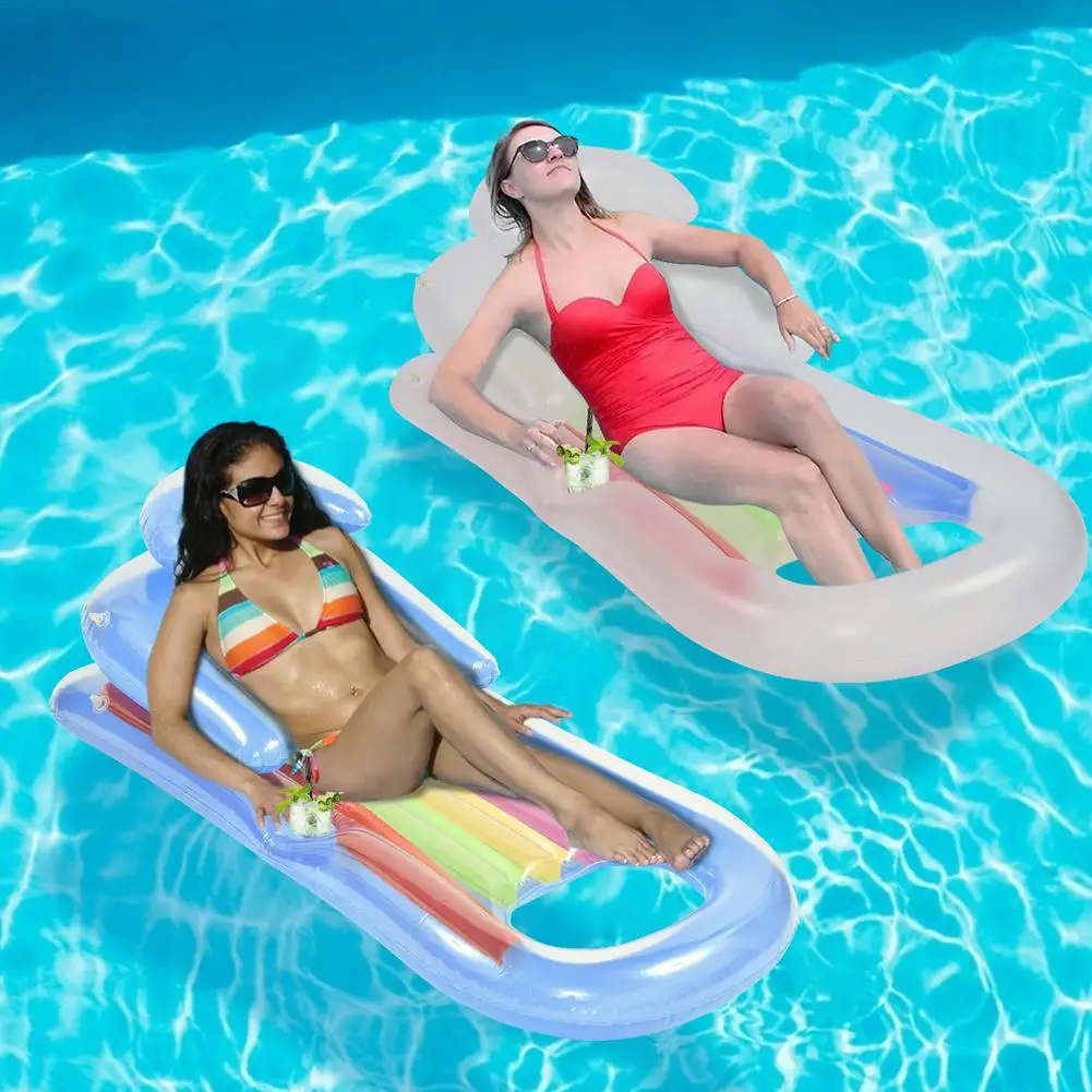 Summer Pool Lounger Floating Inflatable Lounge With Headrest Cup Holder Beach Pool Swimming Air Mattress Floating Sleeping Bed
Summer Pool Lounger Floating Inflatable Lounge With Headrest Cup Holder Beach Pool Swimming Air Mattress Floating Sleeping Bed
