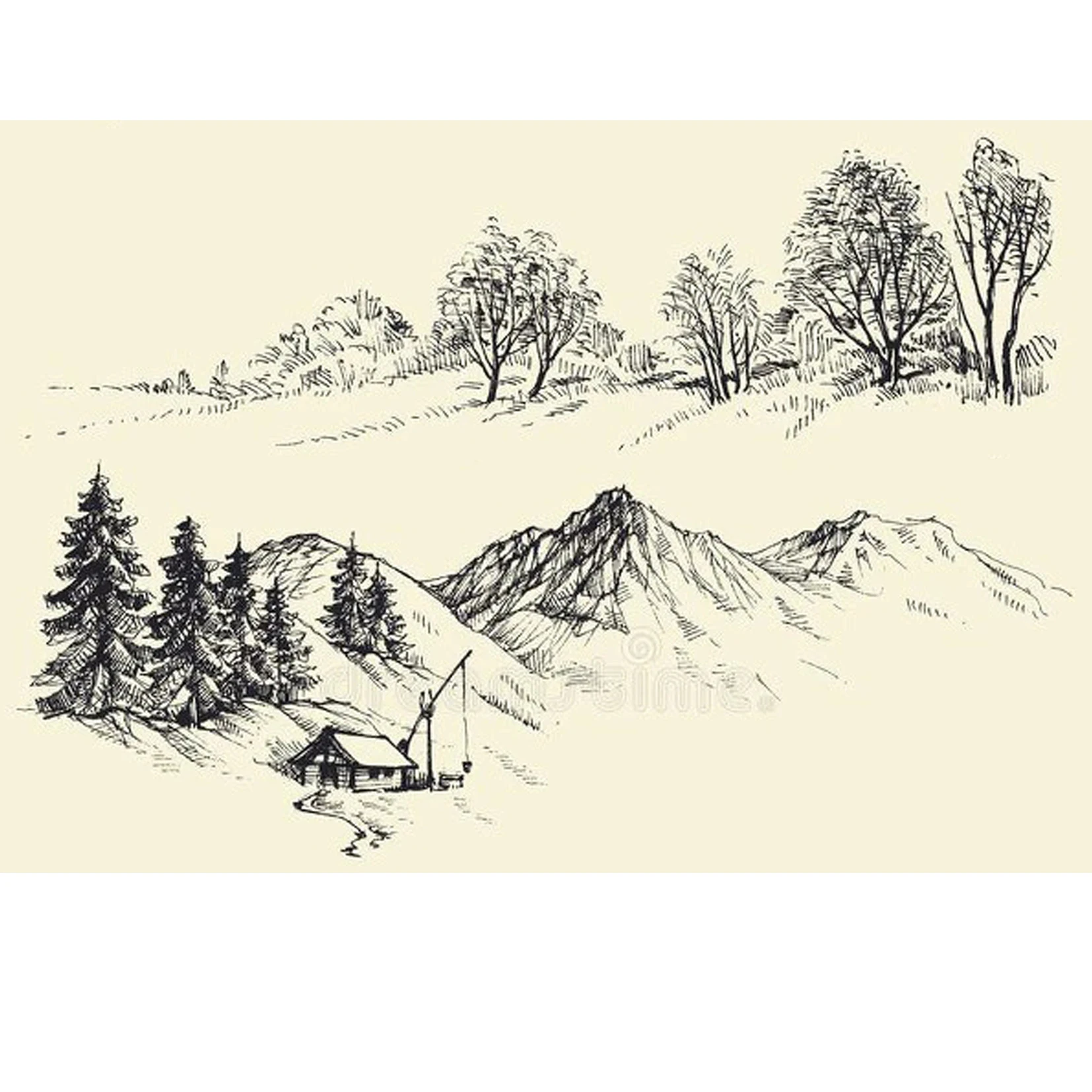 

ZhuoAng Mountain and tree Clear Stamp for Scrapbooking Rubber Stamp Seal Paper Craft Clear Stamps Card Making