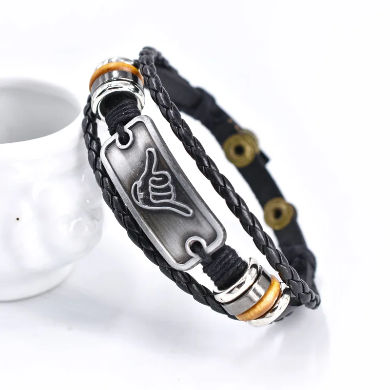 New Charm Fashion Multi-layer 666 Finger Gesture Hand-woven Bracelet Leather Jewelry Party Jewelry Anniversary Gift
New Charm Fashion Multi-layer 666 Finger Gesture Hand-woven Bracelet Leather Jewelry Party Jewelry Anniversary Gift