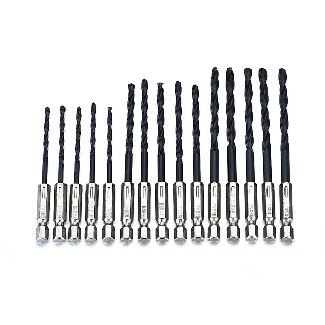 Professional 15pcs/Set Inch 1/4 Hex Shank Twist Drill Bit 3mm 4mm 5mm HSS Nitriding Black Drill Bit Kit Hand Tools High Quality
Professional 15pcs/Set Inch 1/4 Hex Shank Twist Drill Bit 3mm 4mm 5mm HSS Nitriding Black Drill Bit Kit Hand Tools High Quality