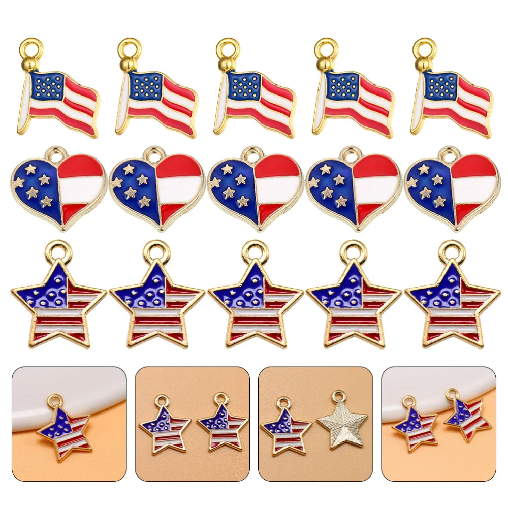 30pcs Creative Alloy Pendant American Flag Designed Charms for DIY Crafts Making
30pcs Creative Alloy Pendant American Flag Designed Charms for DIY Crafts Making