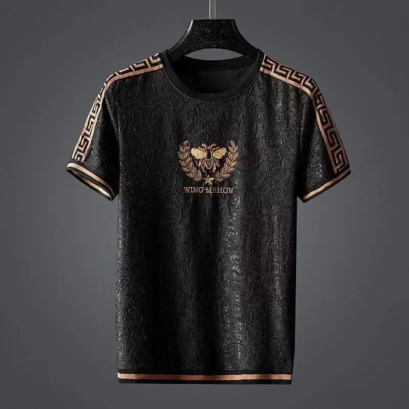 Chinese style dark jacquard text embroidered T-shirt men's tide loose large size round neck casual short sleeve men 2021
Chinese style dark jacquard text embroidered T-shirt men's tide loose large size round neck casual short sleeve men 2021