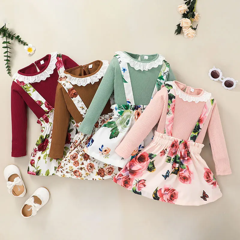 New Spring and Autumn Girls Lace Collar Top + Printed Sling Skirt Two-piece Set Autumn New Girl Baby Skirt Set
New Spring and Autumn Girls Lace Collar Top + Printed Sling Skirt Two-piece Set Autumn New Girl Baby Skirt Set