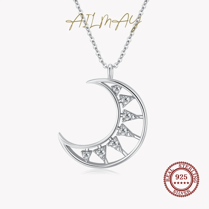 Ailmay Real 925 Sterling Silver Exquisite Moon Pendant Necklace For Women Dazzling Clear CZ Lovely Fine Girl Jewelry Gift
Ailmay Real 925 Sterling Silver Exquisite Moon Pendant Necklace For Women Dazzling Clear CZ Lovely Fine Girl Jewelry Gift