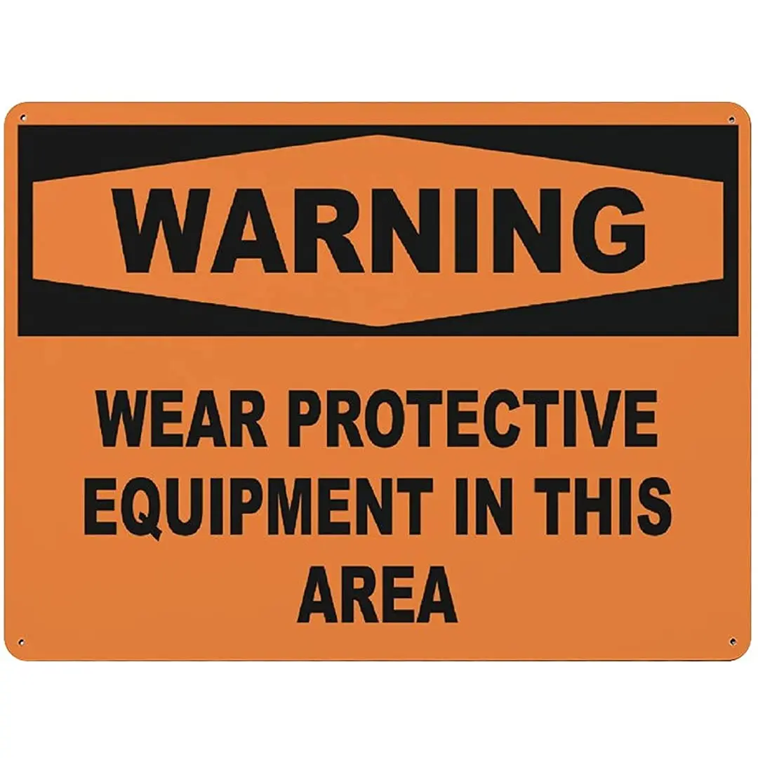 Metal Sign Warning Wear Protective Equipment in This Area Aluminum Signs for Indoor Outdoor and Road Wall Decoration 12x16inch 
Metal Sign Warning Wear Protective Equipment in This Area Aluminum Signs for Indoor Outdoor and Road Wall Decoration 12x16inch
