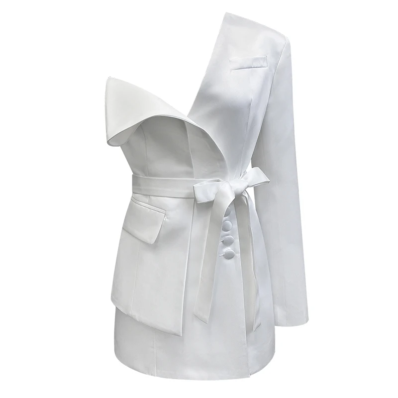 DEAT Women White Asymmetric Bow Above Out Dress New Diagonal Neck Long Sleeve Loose Fit Fashion Tide Spring Summer 2021 7B0208
DEAT Women White Asymmetric Bow Above Out Dress New Diagonal Neck Long Sleeve Loose Fit Fashion Tide Spring Summer 2021 7B0208