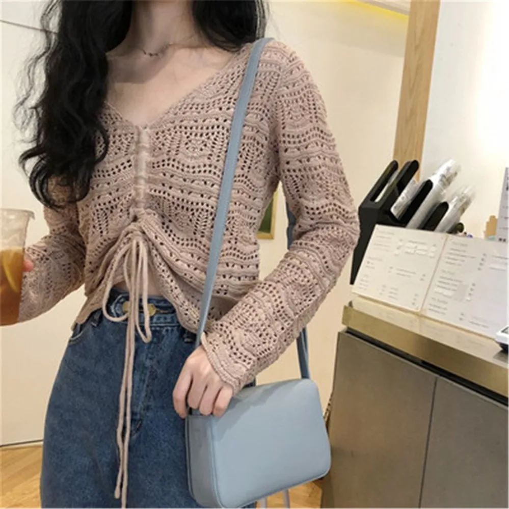 Famale Pullover Topwear Hot Selling Newest Sexy Women Pullovers Hollow Out Tied Designed Sweater for Girls
Famale Pullover Topwear Hot Selling Newest Sexy Women Pullovers Hollow Out Tied Designed Sweater for Girls