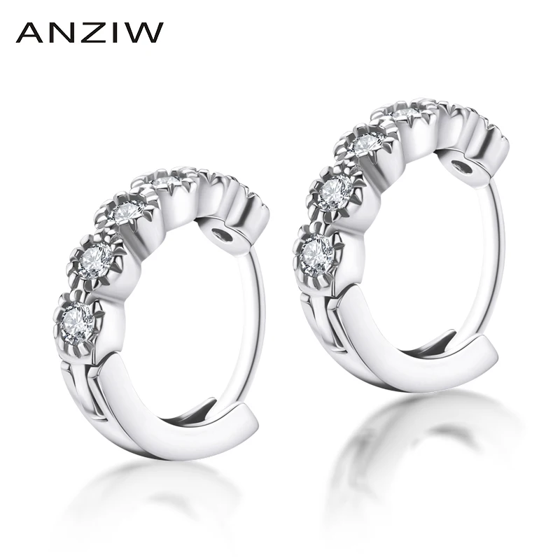 ANZIW Fashion 925 Sterling Silver CZ Row Drill Hoop Earrings Silver Hoop Earring for Women Wedding Party Jewelry Gifts
ANZIW Fashion 925 Sterling Silver CZ Row Drill Hoop Earrings Silver Hoop Earring for Women Wedding Party Jewelry Gifts