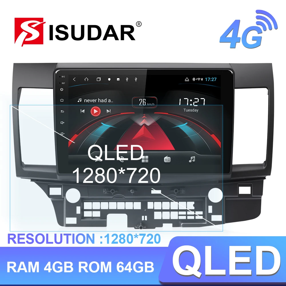 Фото Isudar H53 4G Android 1 Din Авто Радио для Mitsubishi/Lancer 2007 2012 Автомобильный мультимедийный 8 ядро