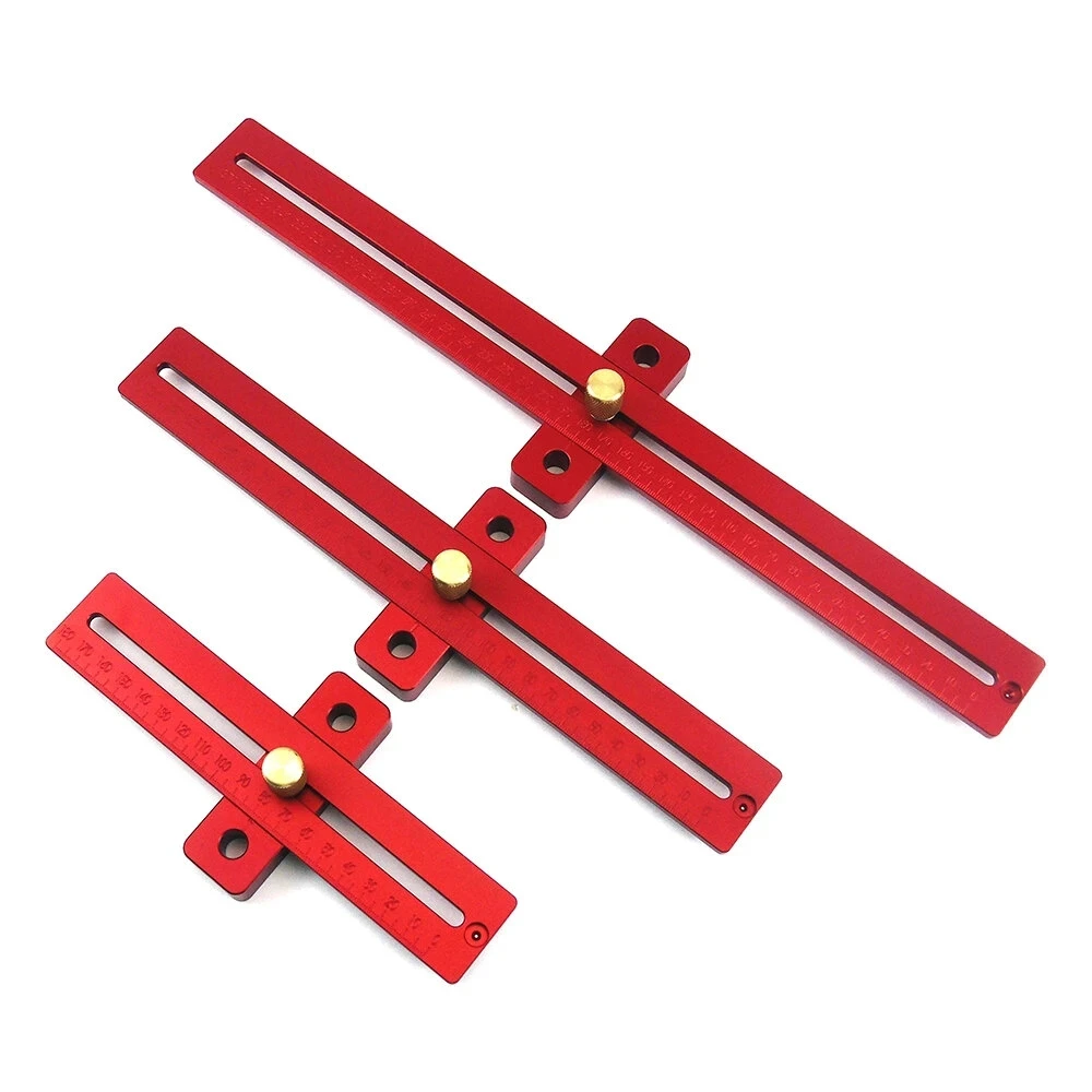Aluminum Alloy 170/270/370mm Scale Measure Scribing Ruler Woodworking T-type Hole Ruler Marking Tool
Aluminum Alloy 170/270/370mm Scale Measure Scribing Ruler Woodworking T-type Hole Ruler Marking Tool