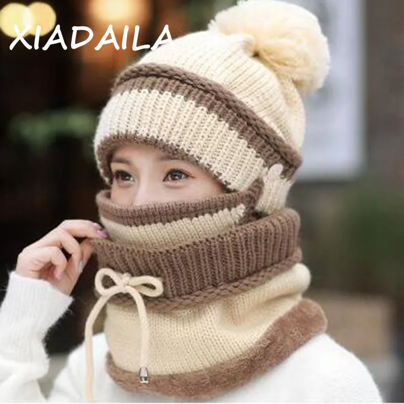 2020 Hat winter women's Mask Hat for girls Scarf Thick Warm Fleece Inside Knitted Hat Scarf Set 3pcs Winter Riding fashion cap
2020 Hat winter women's Mask Hat for girls Scarf Thick Warm Fleece Inside Knitted Hat Scarf Set 3pcs Winter Riding fashion cap