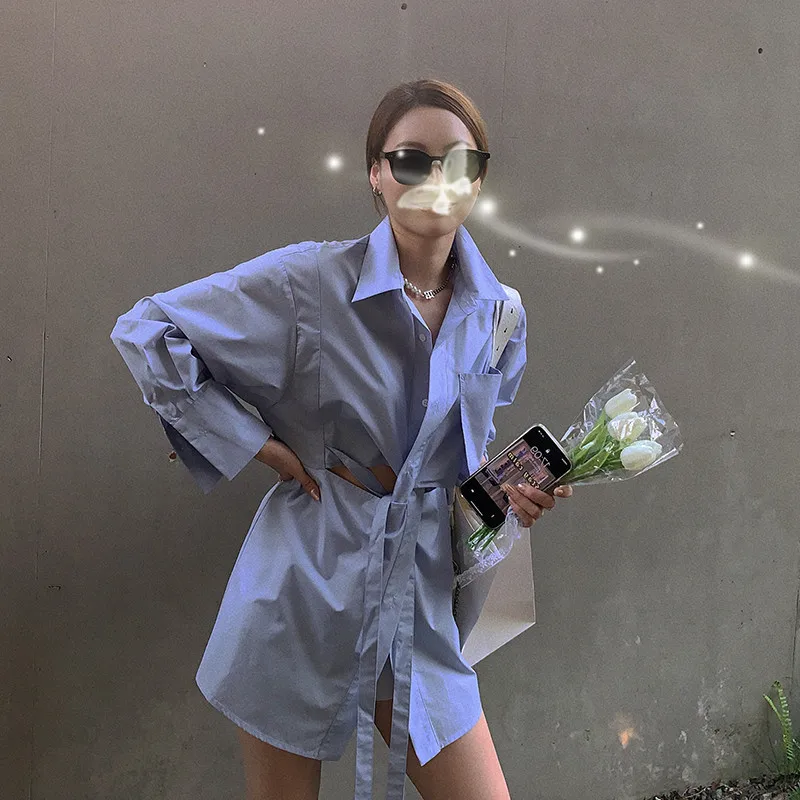 SuperAen/весенне-осенние однотонные рубашки с вырезом на талии и отложным воротником, повседневные женские топы
SuperAen/весенне-осенние однотонные рубашки с вырезом на талии и отложным воротником, повседневные женские топы