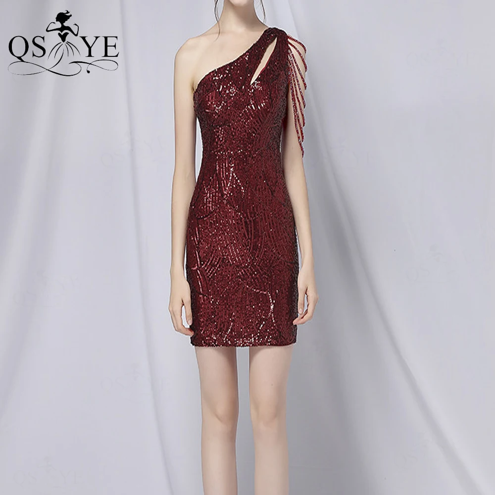 Burgundy Short Prom Dresses Sequin One Shoulder Sheath Evening Gown Beading Straps Sequin Pattern Formal Party Gown Deep Red
Burgundy Short Prom Dresses Sequin One Shoulder Sheath Evening Gown Beading Straps Sequin Pattern Formal Party Gown Deep Red