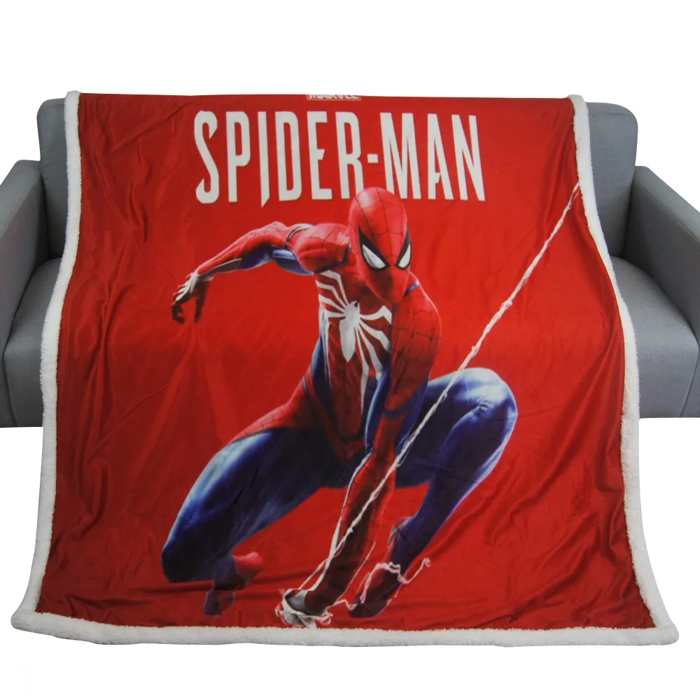 

Disney Spiderman Blanket Cartoon Sherpa Fleece Blankets Throws on Bed/Crib/Couch 150x200CM Baby Girls Boys Kids Gift
