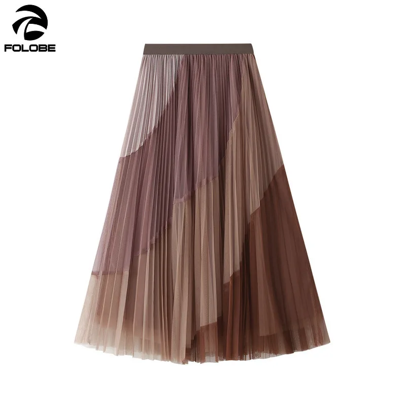 FOLOBE 2021 Runway Fashion Soft Tulle Skirt Hand-made Patchwork Maxi Long Pleated Skirts Women Elegant Summer Voile Jupes Falda 
FOLOBE 2021 Runway Fashion Soft Tulle Skirt Hand-made Patchwork Maxi Long Pleated Skirts Women Elegant Summer Voile Jupes Falda
