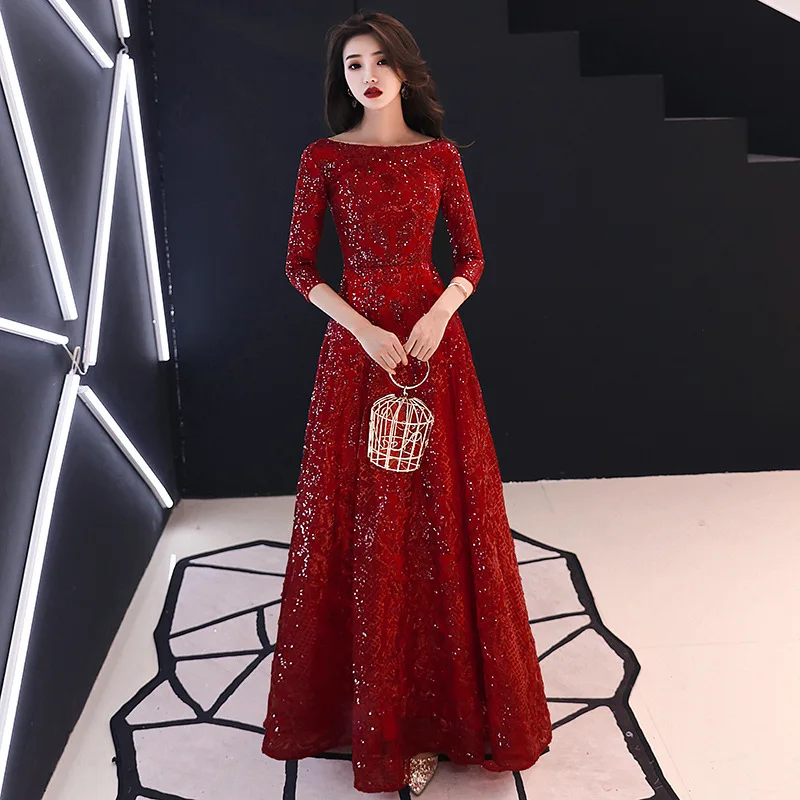 3/4 Long Sleeves Evening Dresses Lace Applique Sequins A Line Prom Party Gowns Cheap Elegant Vestido
3/4 Long Sleeves Evening Dresses Lace Applique Sequins A Line Prom Party Gowns Cheap Elegant Vestido