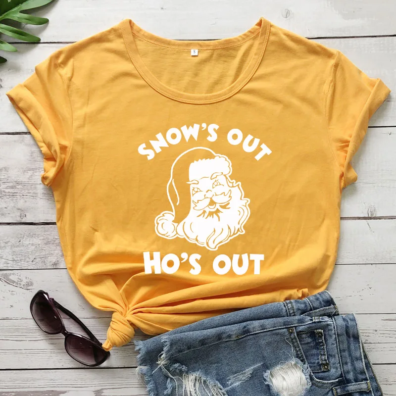 100% Pure Cotton Women T Shirt SNOW'S OUT HO'S OUT Printed Tshirt Ladies Short Sleeve Tee Shirt Women Female Tops Clothes Mujer
100% Pure Cotton Women T Shirt SNOW'S OUT HO'S OUT Printed Tshirt Ladies Short Sleeve Tee Shirt Women Female Tops Clothes Mujer