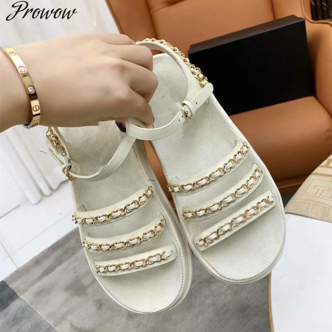 Prowow Brand Women Sandals 2021 Fashion Design Platform Summer Shoes Woman Sandalias Mujer 5 Color Leather Chains Decor
Prowow Brand Women Sandals 2021 Fashion Design Platform Summer Shoes Woman Sandalias Mujer 5 Color Leather Chains Decor