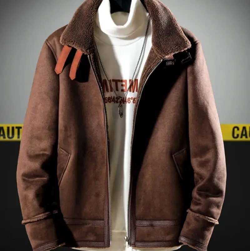 HOT/ Autumn / Winter Men's Fashion Plush thick fur casual lapel jacket / M-5XL 
HOT/ Autumn / Winter Men's Fashion Plush thick fur casual lapel jacket / M-5XL