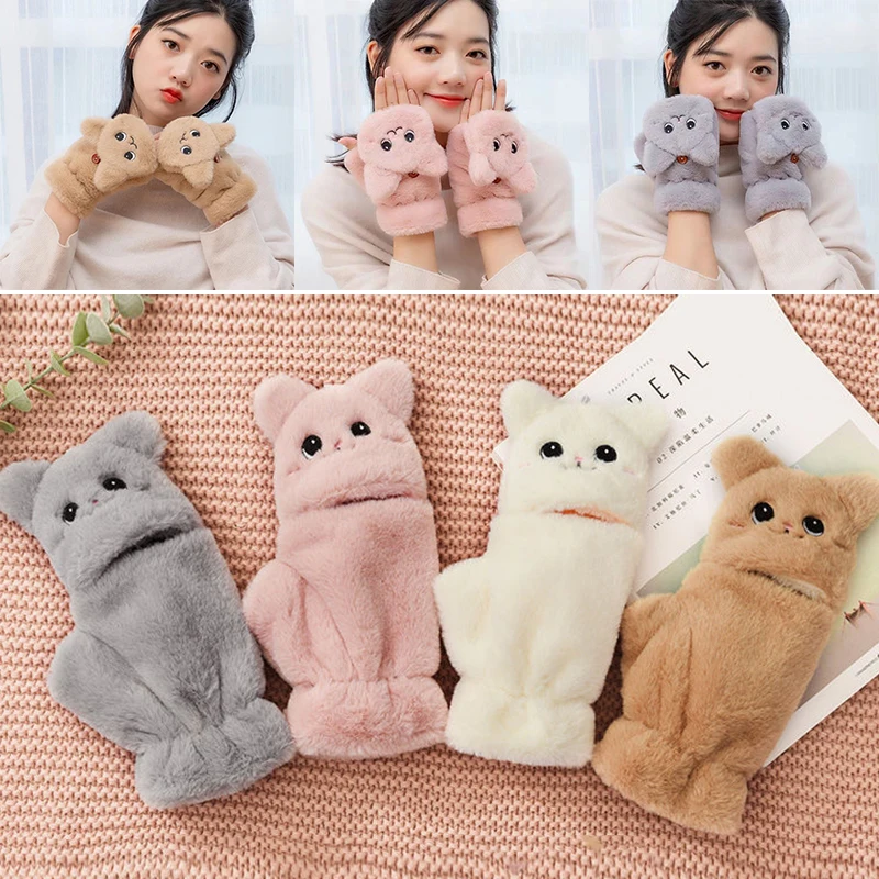 Women Winter Fur Rabbit Mittens Cute Plush Fingerless Gloves Soft Thick Warm Cat Furry Half-finger Gloves Without Finger
Women Winter Fur Rabbit Mittens Cute Plush Fingerless Gloves Soft Thick Warm Cat Furry Half-finger Gloves Without Finger
