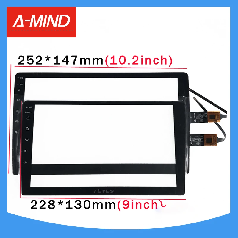 

2.5D 9 inch 10.2 inch Touch Screen 100% New For RS-8577-V0 FPC XDX Touch Panel Parts Sensor Touch Glass Digitizer Car GPS