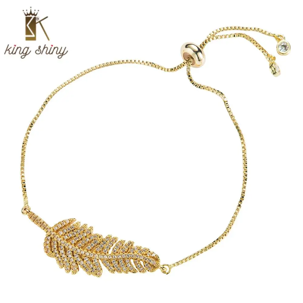 Luxury Gold Color Feather Copper Link Chain Bracelet for Woman Bohemian Feather Leaf Cubic Zirconia Adjustble Pendant Bracelet
Luxury Gold Color Feather Copper Link Chain Bracelet for Woman Bohemian Feather Leaf Cubic Zirconia Adjustble Pendant Bracelet