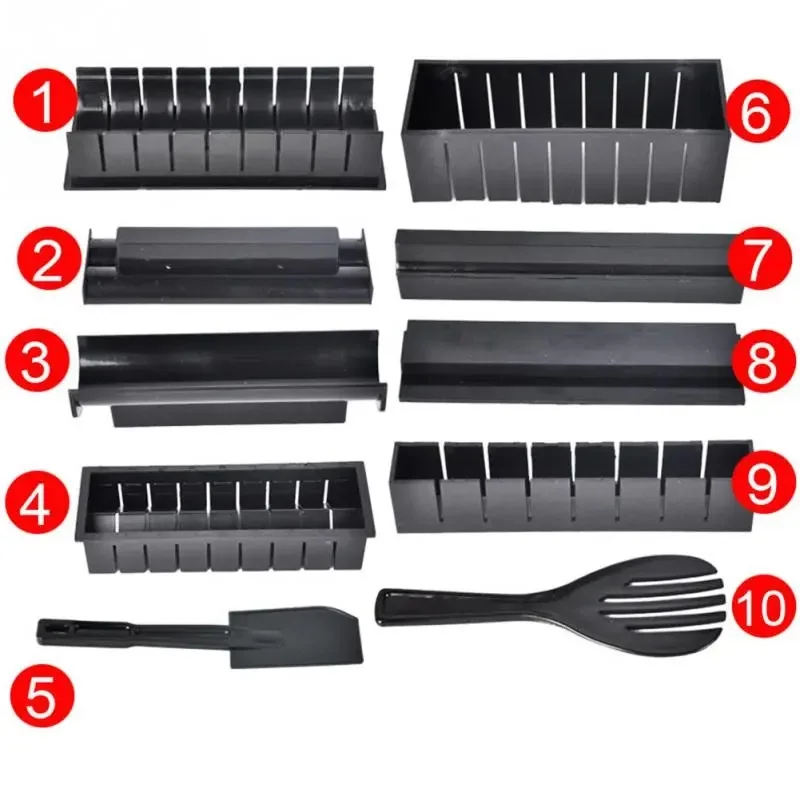 DIY mold 10 piece set of sushi mold with sushi knife rice ball mold Porphyra rice bag cooking machine mold set
DIY mold 10 piece set of sushi mold with sushi knife rice ball mold Porphyra rice bag cooking machine mold set