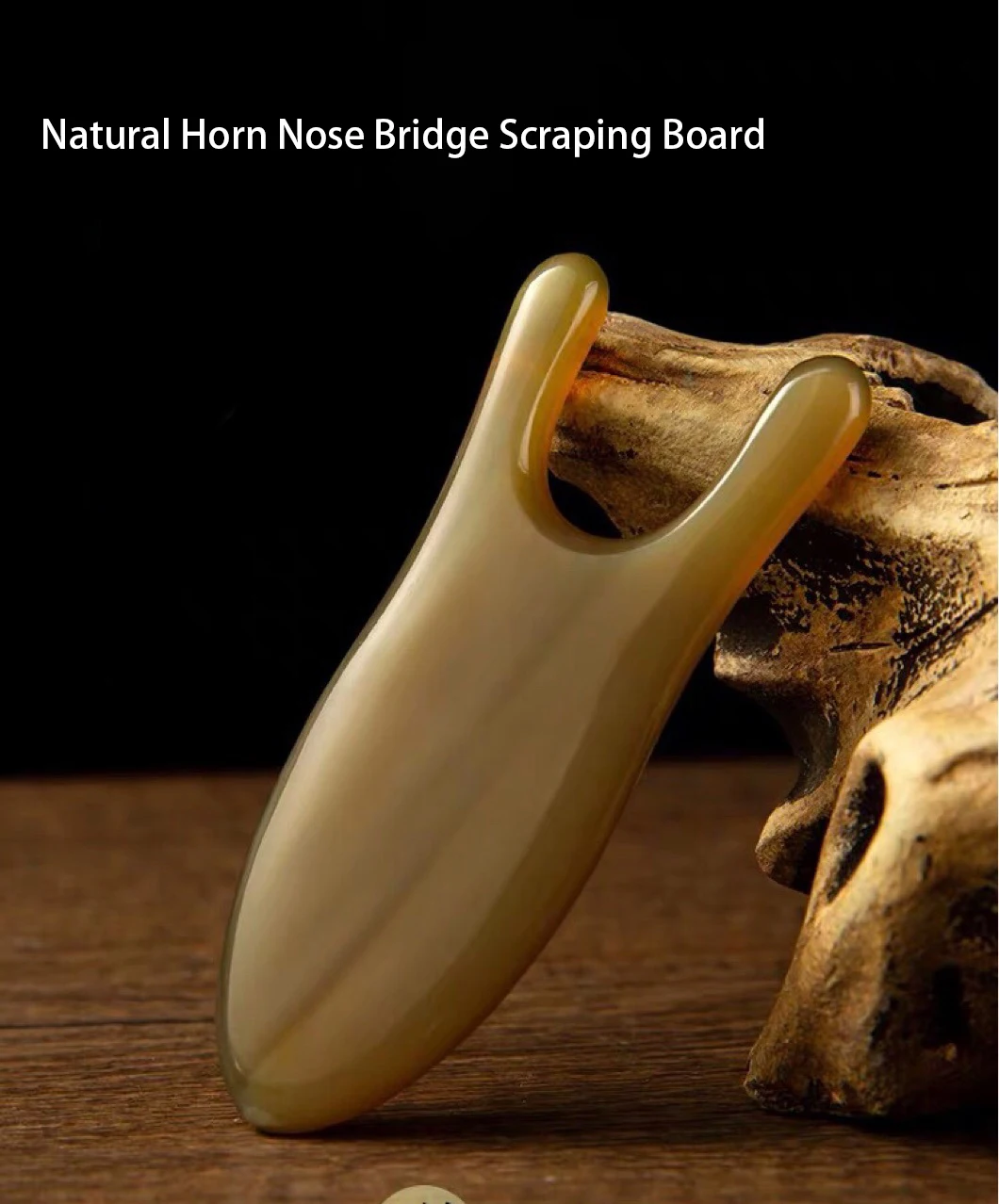 

1 PCS Natural Horn Nose Bridge Scraping Board Facial Beauty Stick Tendon Pulling Stick Female Facial And Eye Meridian Massager