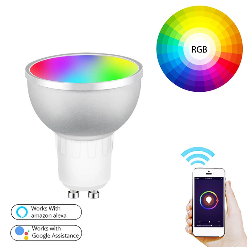 Умная светодиодсветильник лампа Tuya WiFi + BT Gu10, 5 Вт, RGBCW 2700-6500K, дистанционное управление голосом, таймер, работа с Alexa Echo Google Home
Умная светодиодсветильник лампа Tuya WiFi + BT Gu10, 5 Вт, RGBCW 2700-6500K, дистанционное управление голосом, таймер, работа с Alexa Echo Google Home
