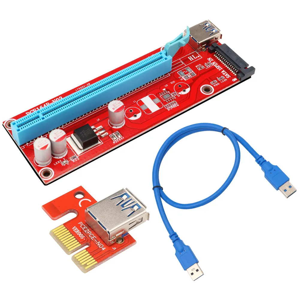 PCI-E Riser Card 60cm USB 3.0 Cable PCIE 1X to 16X Extender PCIE Adapter for Miner Mining with 3 FP Solid-state Capacitor
PCI-E Riser Card 60cm USB 3.0 Cable PCIE 1X to 16X Extender PCIE Adapter for Miner Mining with 3 FP Solid-state Capacitor