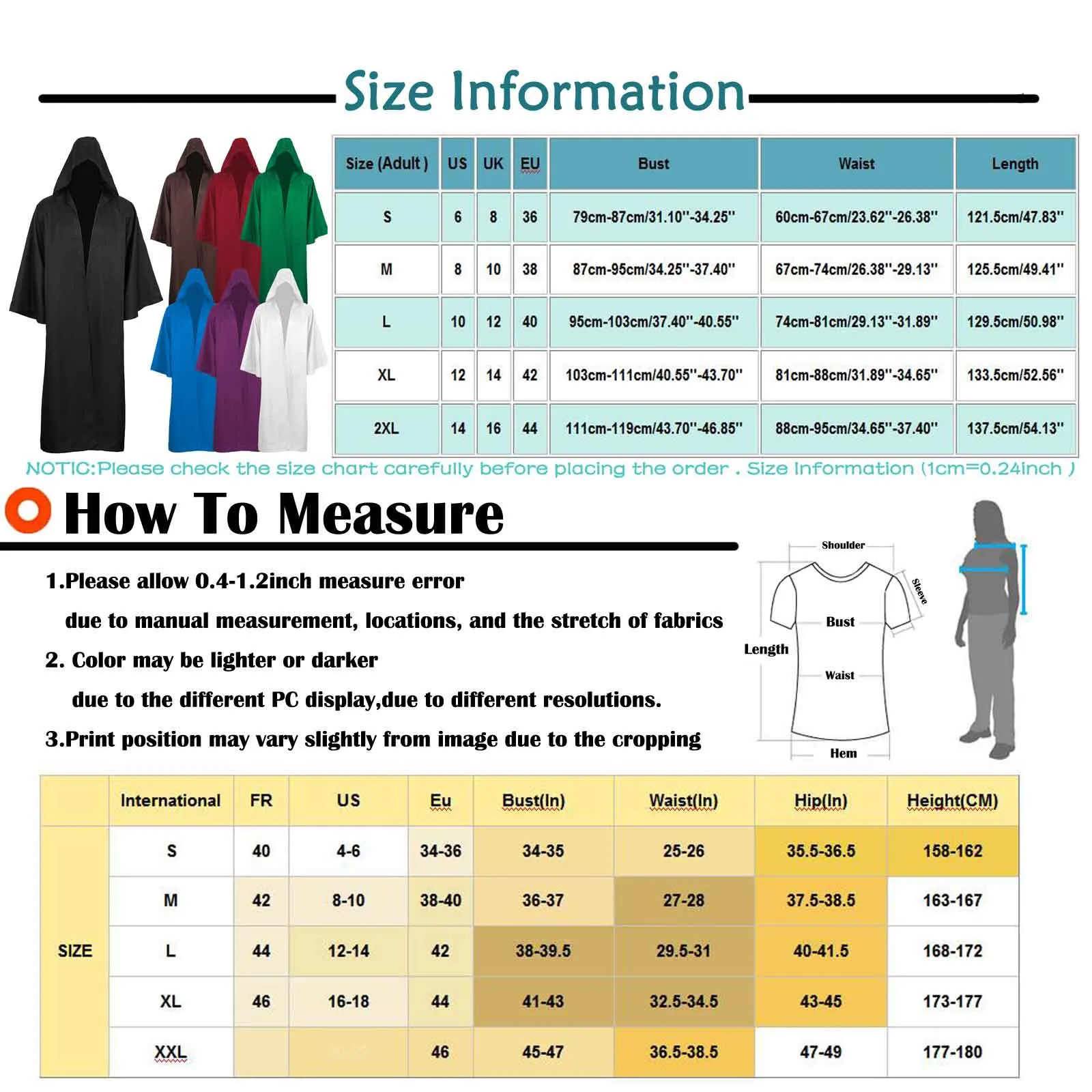 Gothic Loose Hooded Cloak Adult Elf Witch Long Carnival Halloween Cloaks Capes Robe Women Men Vampires Grim Reaper Party
Gothic Loose Hooded Cloak Adult Elf Witch Long Carnival Halloween Cloaks Capes Robe Women Men Vampires Grim Reaper Party