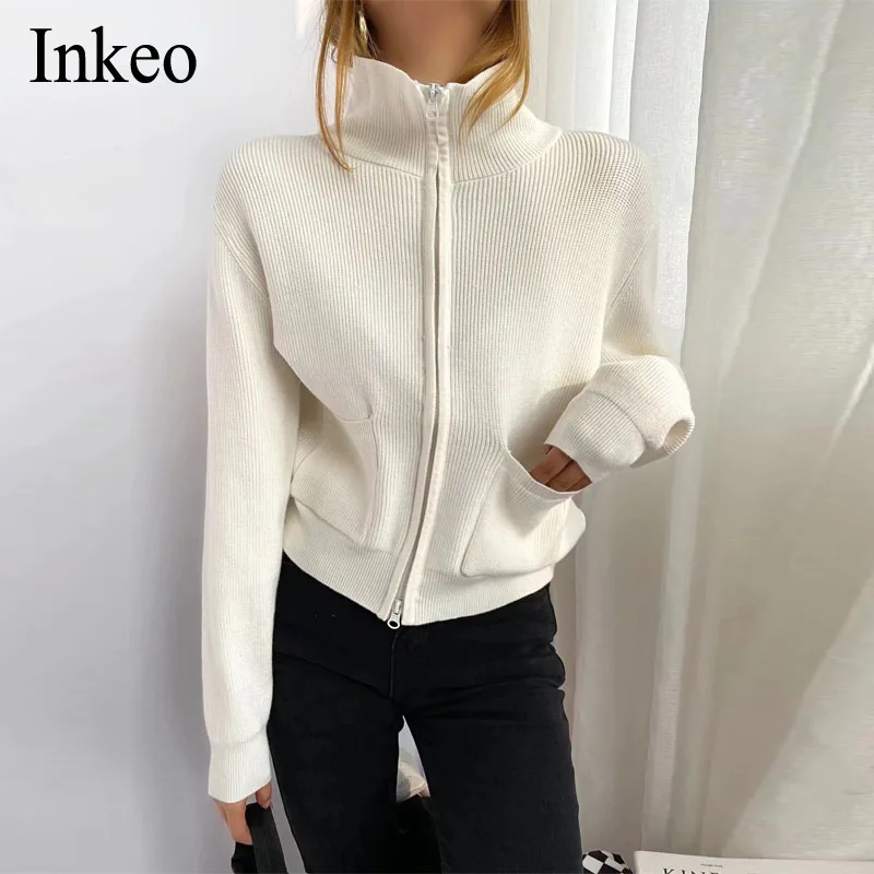 New 2022 Spring Women's Sweaters Solid Turtleneck Zip Cardigans Fashionable Korean Sport style Lady Knitwears Warm INKEO 1O225
New 2022 Spring Women's Sweaters Solid Turtleneck Zip Cardigans Fashionable Korean Sport style Lady Knitwears Warm INKEO 1O225