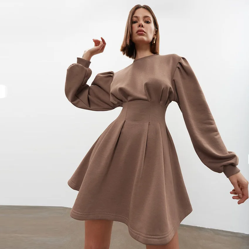 2022 New O-Neck Long Sleeve Women Dresses Fashion Solid Color High Waist Slim Mini Dress European Style Ladies Frock
2022 New O-Neck Long Sleeve Women Dresses Fashion Solid Color High Waist Slim Mini Dress European Style Ladies Frock