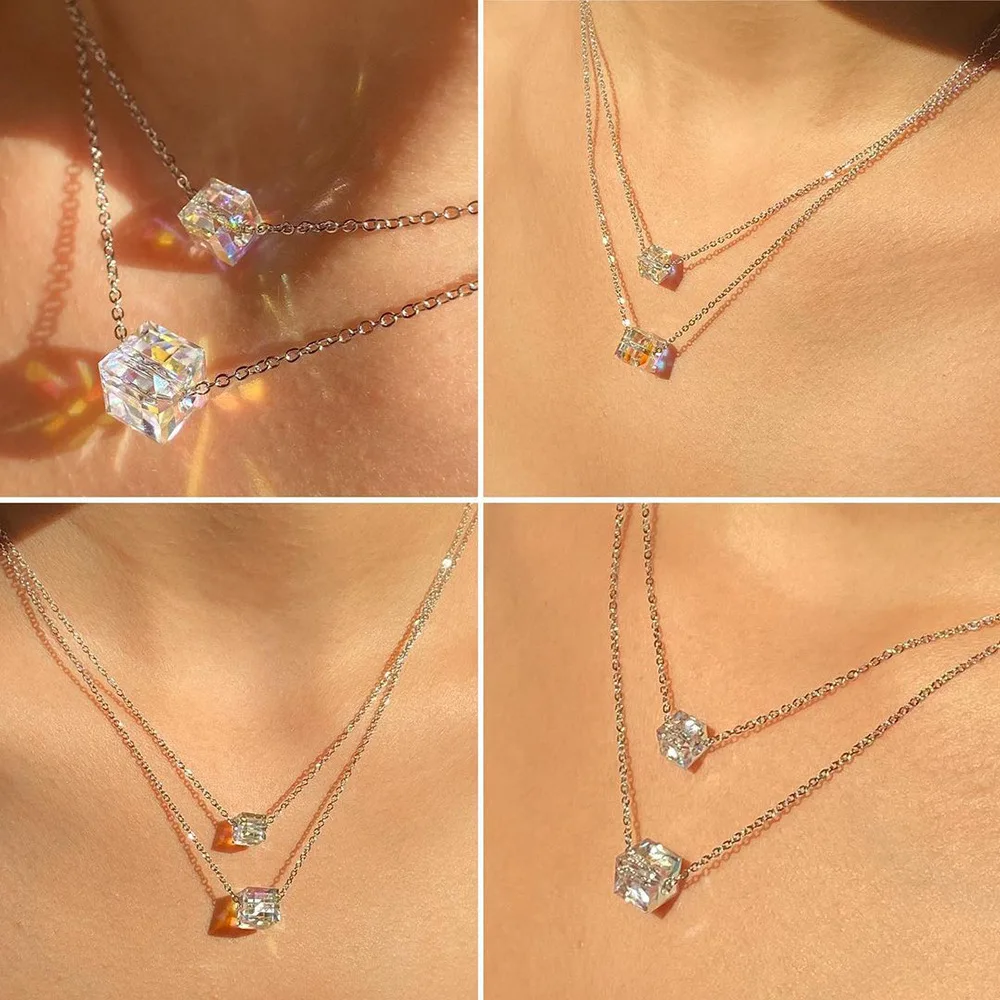 Vintage Multi-layer Sparkling Chain Choker Necklace for Women Silver Color Necklace Fashion Chain Zircon Pendant Jewelry Gift
Vintage Multi-layer Sparkling Chain Choker Necklace for Women Silver Color Necklace Fashion Chain Zircon Pendant Jewelry Gift