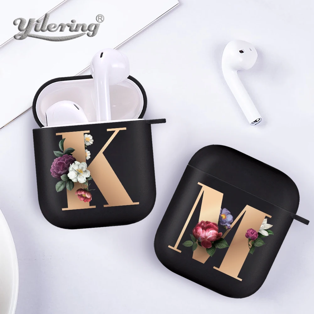 Fashion Gold Initial Alphabet Letter A Floral Soft Case For AirPods 2 1 Black Silicone Bluetooth Earphone Box Cover Air Pods 1 2
Fashion Gold Initial Alphabet Letter A Floral Soft Case For AirPods 2 1 Black Silicone Bluetooth Earphone Box Cover Air Pods 1 2