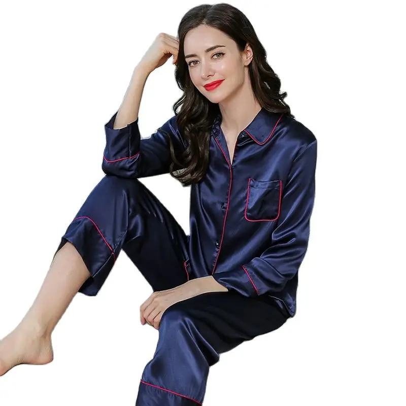 Real Silk Sleepwear Female Summer Long-Sleeve Two-Piece 100% Silkworm Silk Woman Pajama Sets Spring Autumn T77187
Real Silk Sleepwear Female Summer Long-Sleeve Two-Piece 100% Silkworm Silk Woman Pajama Sets Spring Autumn T77187