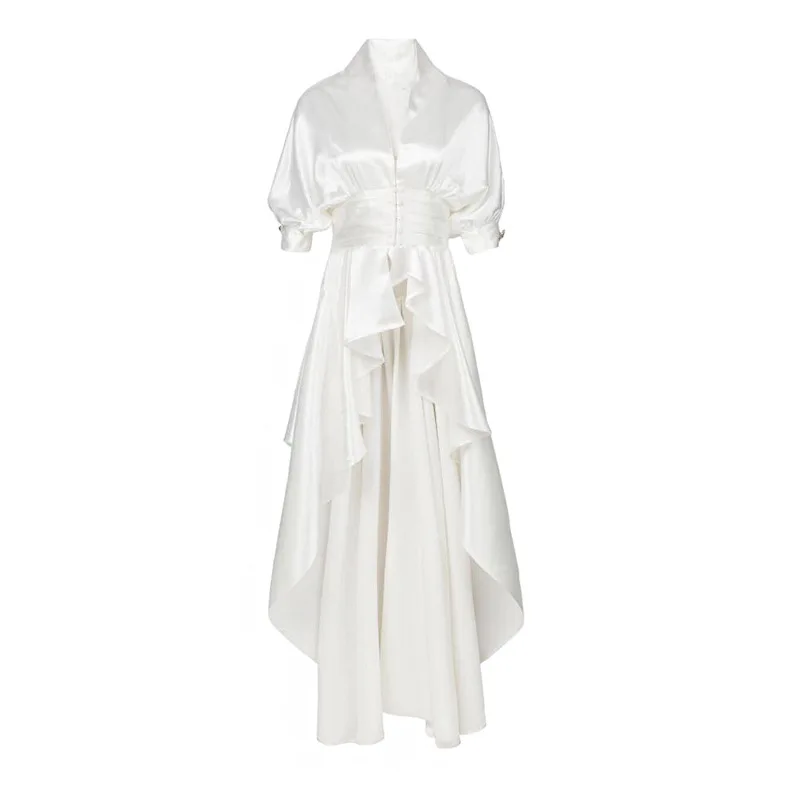 Spot French designer summer new heavy mercerizing dovetail waist temperament pearl clasp shirt dress
Spot French designer summer new heavy mercerizing dovetail waist temperament pearl clasp shirt dress
