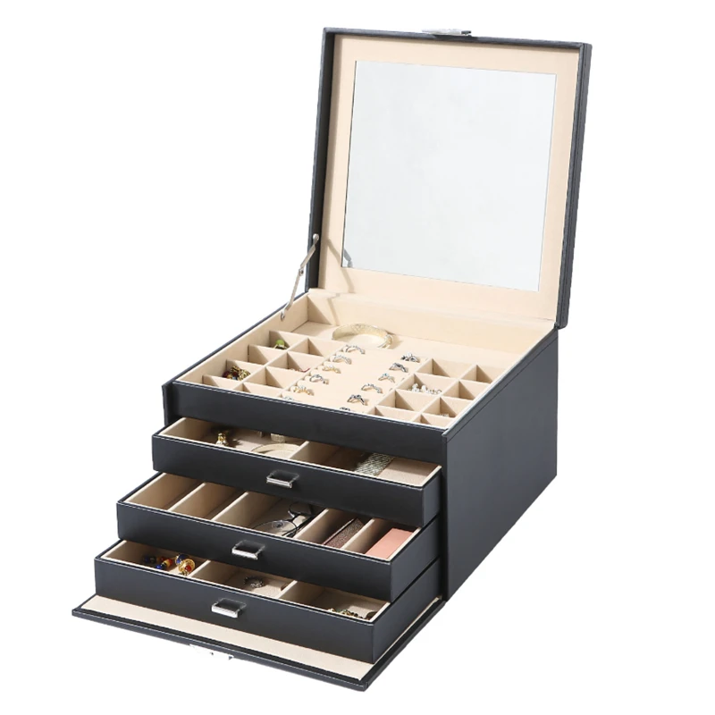 XINSOM Big Jewelry Box Packaging Display Casket PU Leather Drawer Type Four Layers High Capacity Jewelry Storage Box Girls Gift
XINSOM Big Jewelry Box Packaging Display Casket PU Leather Drawer Type Four Layers High Capacity Jewelry Storage Box Girls Gift