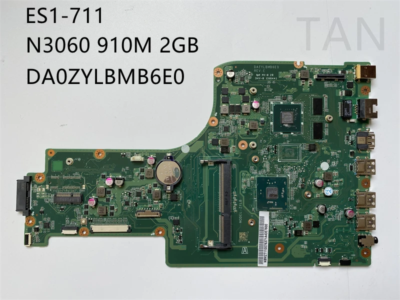 Материнская плата для ноутбука ACER Aspire ES1 731 Pentium N3060 GPU 910M 2GB системная DAZYLBMB6E0