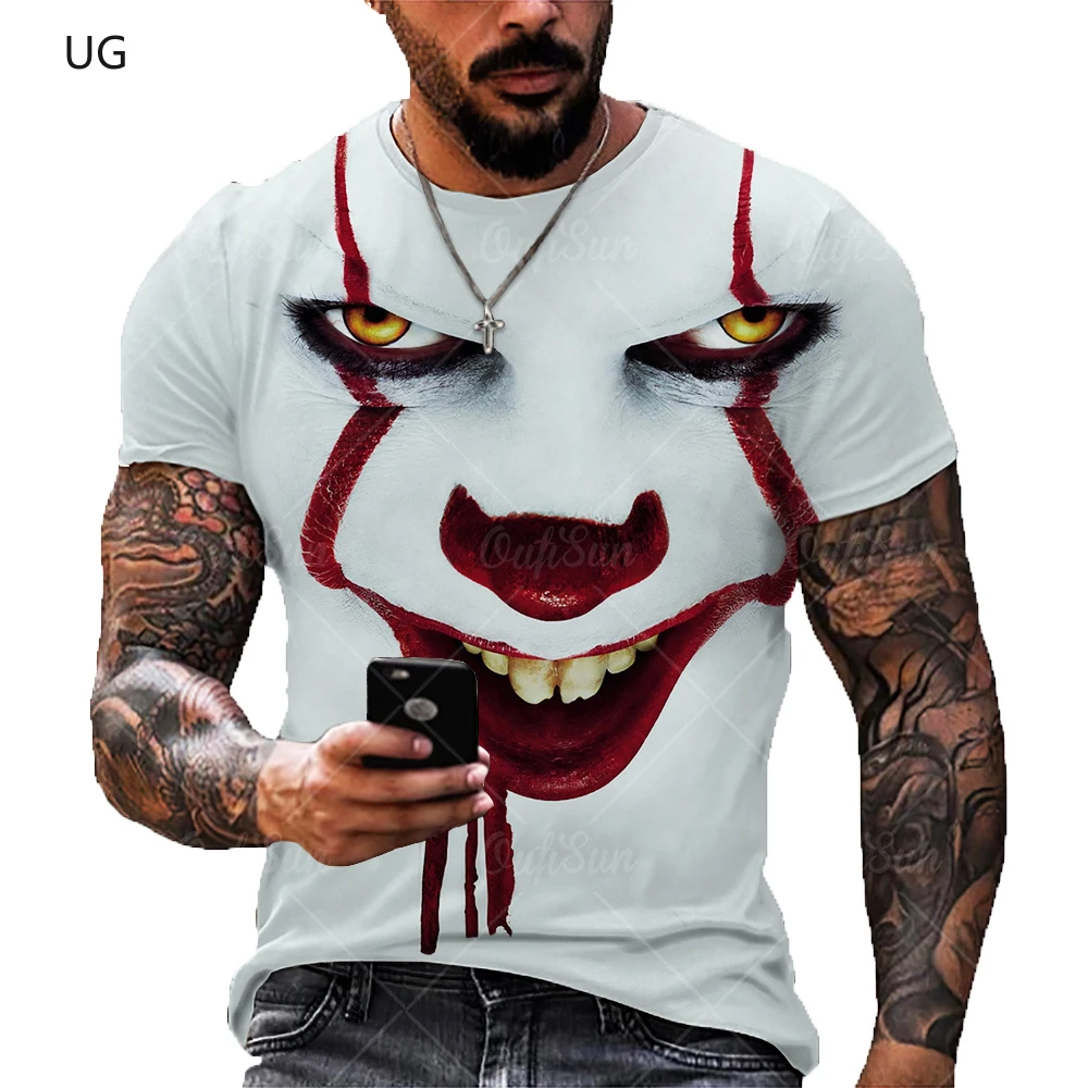 Summer Fashion Men/Women 3D Printing Dark Evil Clown Pattern T-Shirt Street Personality Trend Wild Loose Oversized Short-Sleeved
Summer Fashion Men/Women 3D Printing Dark Evil Clown Pattern T-Shirt Street Personality Trend Wild Loose Oversized Short-Sleeved
